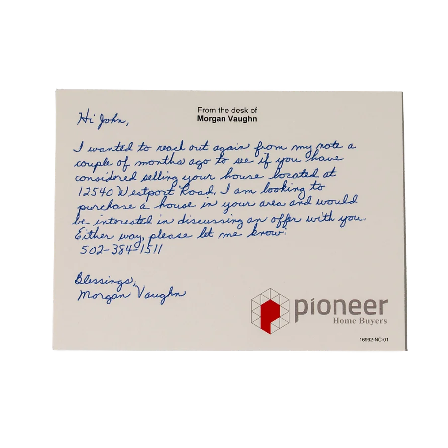Handwritten mail sample 1 — written by the Uniprod handwriting machine