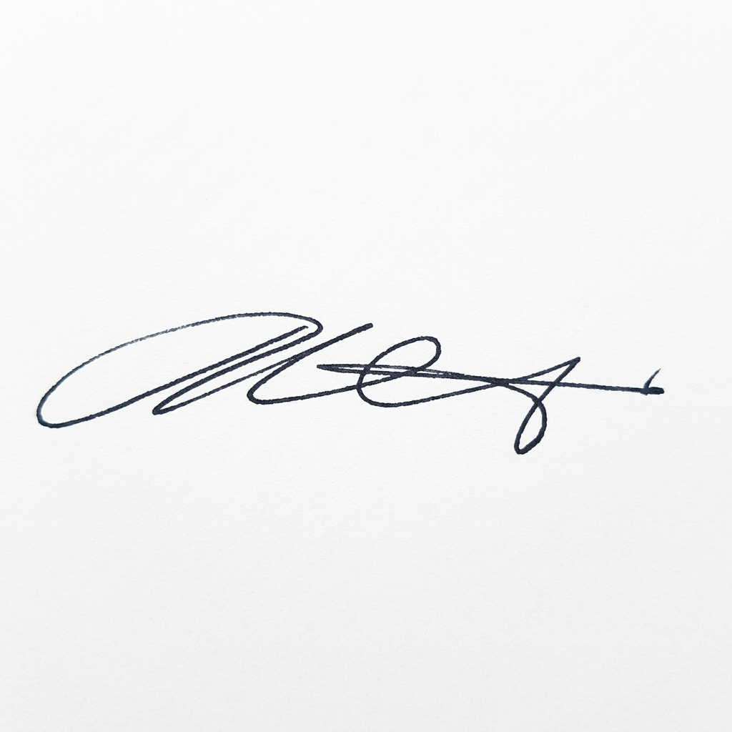 Real signature sample produced by the UniProd autopen
