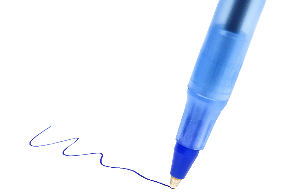 Blue bic pen