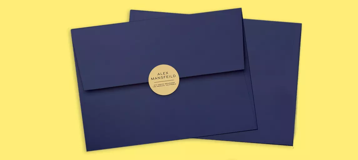 sticker seal on the envelope