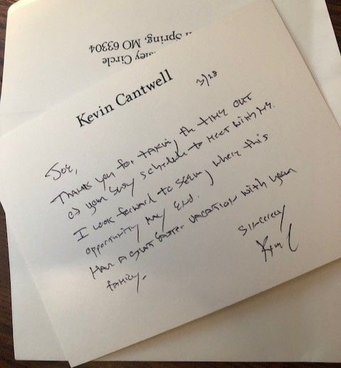 handwritten note